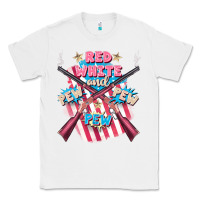 White Red white and pew pew pew Classic Tee - FaDigitalArtStudio