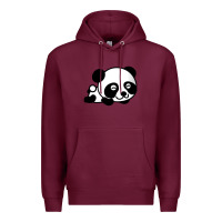Burgundy baby panda bear Premium Hoodie - linhVisuals