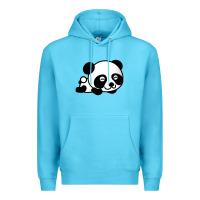 Ocean Blue baby panda bear Premium Hoodie - linhVisuals