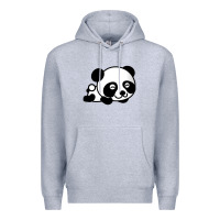 Heather Grey baby panda bear Premium Hoodie - linhVisuals