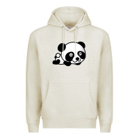 Oatmeal Heather baby panda bear Premium Hoodie - linhVisuals
