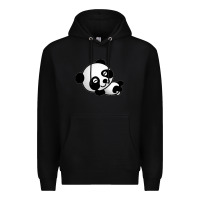 Black baby panda bear Premium Hoodie - linhVisuals