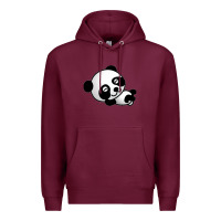 Burgundy baby panda bear Premium Hoodie - linhVisuals