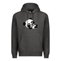 Charcoal Heather baby panda bear Premium Hoodie - linhVisuals