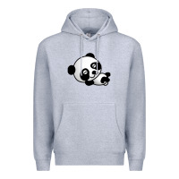Heather Grey baby panda bear Premium Hoodie - linhVisuals