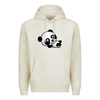 Oatmeal Heather baby panda bear Premium Hoodie - linhVisuals