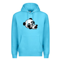 Ocean Blue baby panda bear Premium Hoodie - linhVisuals