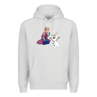 Dove Grey olaf and  elsa Premium Hoodie - linhVisuals