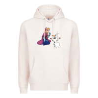 Pale Pink olaf and  elsa Premium Hoodie - linhVisuals
