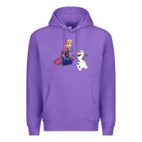 Purple olaf and  elsa Premium Hoodie - linhVisuals