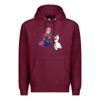 Burgundy olaf and  elsa Premium Hoodie - linhVisuals