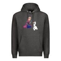 Charcoal Heather olaf and  elsa Premium Hoodie - linhVisuals