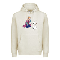 Oatmeal Heather olaf and  elsa Premium Hoodie - linhVisuals