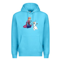 Ocean Blue olaf and  elsa Premium Hoodie - linhVisuals