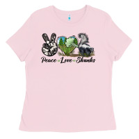 Bubblegum Pink Peace Love Skunks Ladies Tee - LillyAllenDesigns