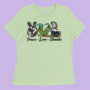 Peace Love Skunks Ladies Tee Designed By Lillyallendesigns