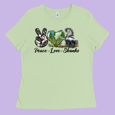 Peace Love Skunks Ladies Tee Designed By Lillyallendesigns