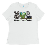 White Peace Love Skunks Ladies Tee - LillyAllenDesigns