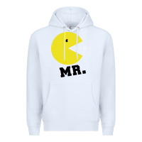 White Mr Pacman Premium Hoodie - linhVisuals