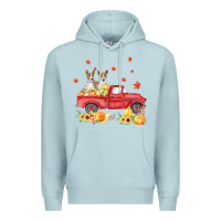 Blue Mist basenji pumpkin truck fall leaf thanksgiving halloween Premium Hoodie - linhVisuals