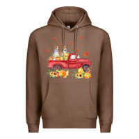 Chestnut basenji pumpkin truck fall leaf thanksgiving halloween Premium Hoodie - linhVisuals