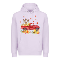 Lilac basenji pumpkin truck fall leaf thanksgiving halloween Premium Hoodie - linhVisuals