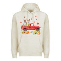 Oatmeal Heather basenji pumpkin truck fall leaf thanksgiving halloween Premium Hoodie - linhVisuals