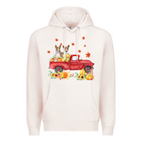 Pale Pink basenji pumpkin truck fall leaf thanksgiving halloween Premium Hoodie - linhVisuals