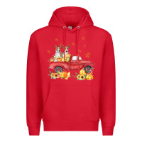 Red basenji pumpkin truck fall leaf thanksgiving halloween Premium Hoodie - linhVisuals