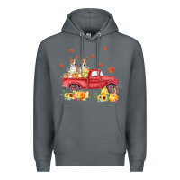 Rock basenji pumpkin truck fall leaf thanksgiving halloween Premium Hoodie - linhVisuals