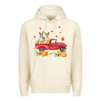 Sandshell basenji pumpkin truck fall leaf thanksgiving halloween Premium Hoodie - linhVisuals