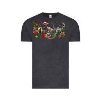 Vintage Black Three Christmas Dinosaurs Vintage Tee - LillyAllenDesigns