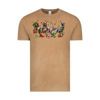 Vintage Camel Three Christmas Dinosaurs Vintage Tee - LillyAllenDesigns