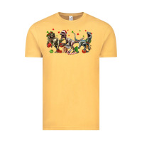 Vintage Mustard Three Christmas Dinosaurs Vintage Tee - LillyAllenDesigns