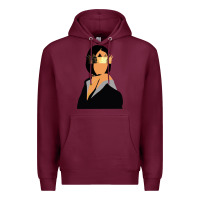 Burgundy rihanna artwork Premium Hoodie - linhVisuals