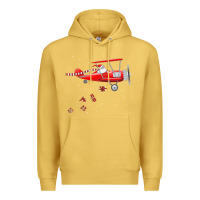 Antique Gold christmas santa claus pilot flying airplane gift tee Premium Hoodie - linhVisuals