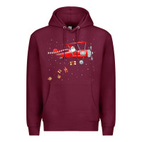 Burgundy christmas santa claus pilot flying airplane gift tee Premium Hoodie - linhVisuals
