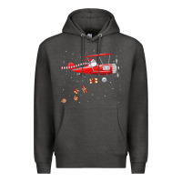 Charcoal Heather christmas santa claus pilot flying airplane gift tee Premium Hoodie - linhVisuals