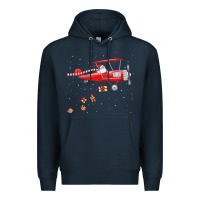 Navy christmas santa claus pilot flying airplane gift tee Premium Hoodie - linhVisuals