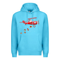 Ocean Blue christmas santa claus pilot flying airplane gift tee Premium Hoodie - linhVisuals