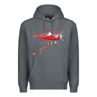 Rock christmas santa claus pilot flying airplane gift tee Premium Hoodie - linhVisuals