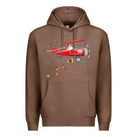 Chestnut christmas santa claus pilot flying airplane gift tee Premium Hoodie - linhVisuals