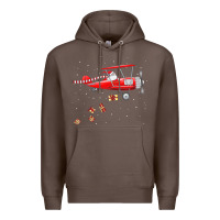 Coffee christmas santa claus pilot flying airplane gift tee Premium Hoodie - linhVisuals