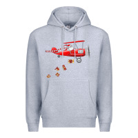 Heather Grey christmas santa claus pilot flying airplane gift tee Premium Hoodie - linhVisuals