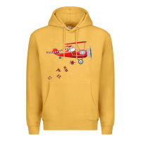 Mustard christmas santa claus pilot flying airplane gift tee Premium Hoodie - linhVisuals