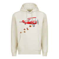 Oatmeal Heather christmas santa claus pilot flying airplane gift tee Premium Hoodie - linhVisuals