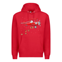 Red christmas santa claus pilot flying airplane gift tee Premium Hoodie - linhVisuals
