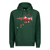 Sports Green christmas santa claus pilot flying airplane gift tee Premium Hoodie - linhVisuals