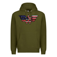 Army Green Wonder woman american flag Premium Hoodie - linhVisuals