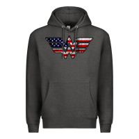 Charcoal Heather Wonder woman american flag Premium Hoodie - linhVisuals